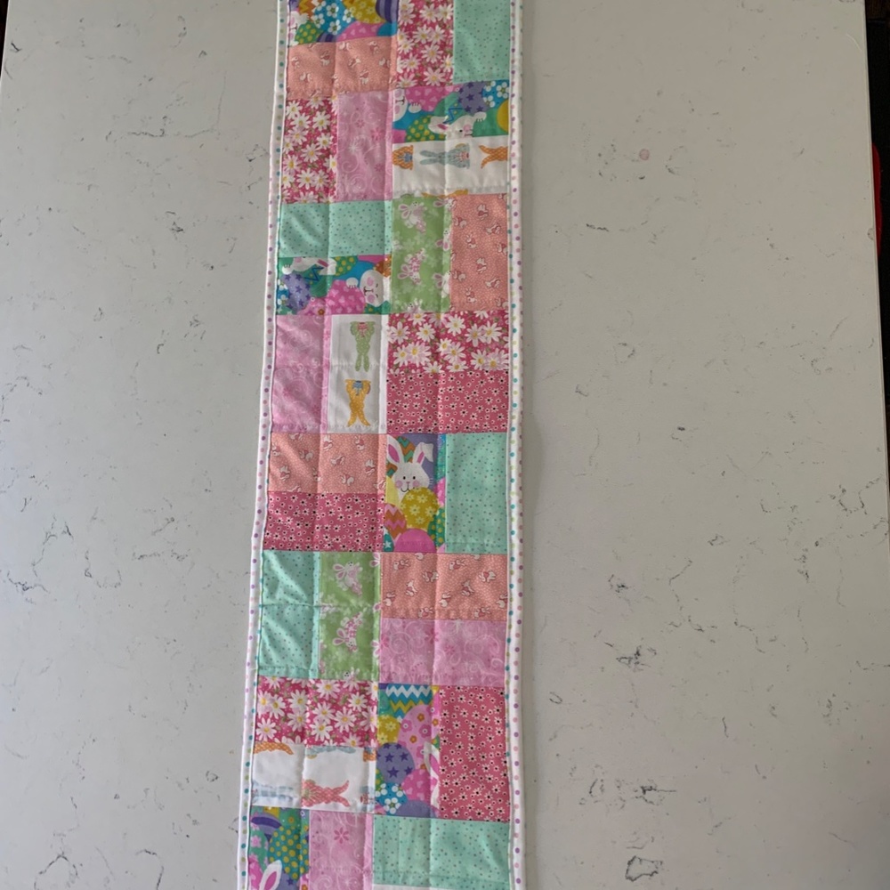 Quilted Easter Table runner, handmade
